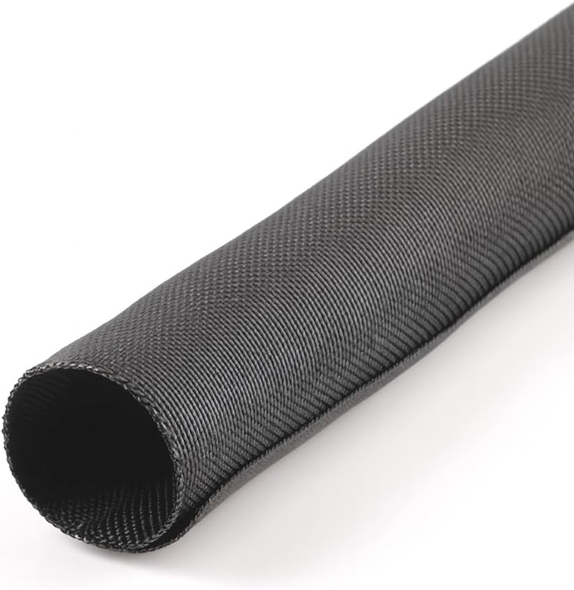 MGI SpeedWare Woven Mesh Split-Sleeve Wire Loom for High-Temperature Automotive Harness and Home Cable Management - 25 feet (1/2")