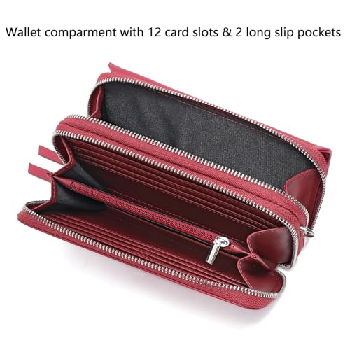 Image of Lanyani RFID Crossbody Wallet Wristlet Purse with Phone Pocket For Women Vegan Leather