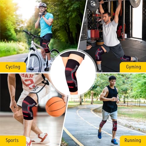 Image of Dr.Ortho Sports Knee Cap Compression Support for Gym, Running, Jogging, Cycling Sports, Workout, Indoor & Outdoor Activities, Knee Brace, Knee Support For Knee Pain- For Men and Women - XL