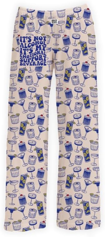BRIEF INSANITY Pajama Pants | Funny Alcohol Print – Comfy, Ultra Soft Novelty Loungewear (Emotional Support Beverage) - Image 4