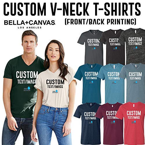 INK STITCH Unisex Bella Canvas Custom Deisgn Your Own V-Neck T-Shirts -Multicolors4