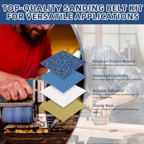 3x21 inch sanding belts 30 pcs 3 grit 10 each of 80 120 150 grits heavy duty belt sander zirconia belt sander paper for wood metal stainless steel automotive and furniture