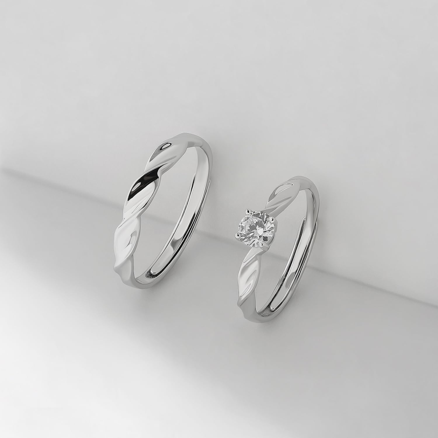 Meissa Amor Eterno Anillo de Pareja Plata de Lay 925 Circonita cúbica, Anillo de Compromiso Boda Joyería de aniversario, Juego de dos Anillos