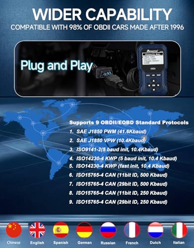 Image of V410 OBD2 Scanner Code Reader, Car Scanner Diagnostic Tool Check Engine Light, Graphic Live Data, I /M Smog Test, Battery Voltage Test - CAN Diagnostic Scan Tool for All OBDII Vehicles