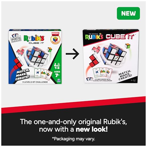 Image of Rubik's Cube, Cube It, 2-Player 3D Puzzle Sequence Board Game Stress Relief Fidget Toy Activity Cube Travel Teen Gift Idea, for Adults & Kids Ages 7+