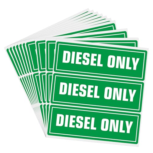 Hylabelest 30 Pcs Diesel Only Stickers 26 Inch Heavy-Duty Fuel Labels for Fuel Tank Can Outdoor Power Equipment Trucks Tractors Fuel Cans Gas Caps - Weatherproof Tear-Resistant Without Residue