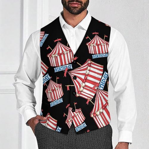 Birthday Circus Men's Suit Vests Business Formal Dress Vest V-Neck Waistcoat for Wedding Casual2