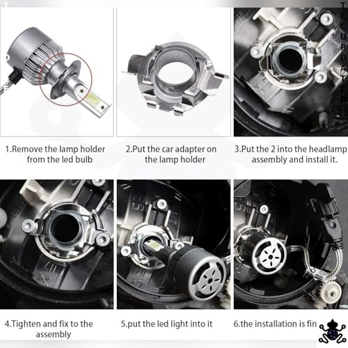 Image of MATMAX H7 LED HID Car Headlight Bulb Base Holder Adapter Socket for Volkswagen Skoda Mercedes-Benz BMW Audi Auto Headlamp Mount Stand (1Pair)