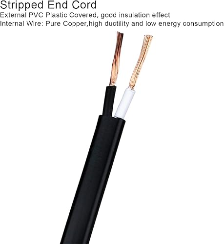 Miniatura 4 de 4 cables de luz negra de 5 pies, cable de alimentación de lámpara con botón de interruptor de encendidoapagado y enchufe, solo hay un enchufe y