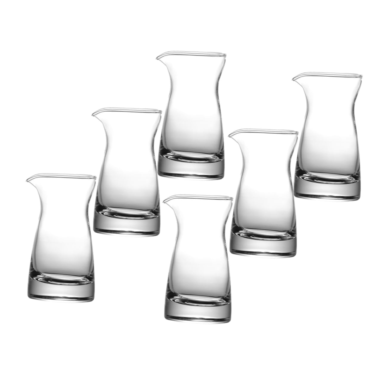 6 Stück Milchkännchen aus Glas 80ml für Küche und Restaurant | Klares Glas, Vielseitige Nutzung, Elegante Optik, Frische Aufbewahrung, Geeignet für Kühlschrank und Servieren