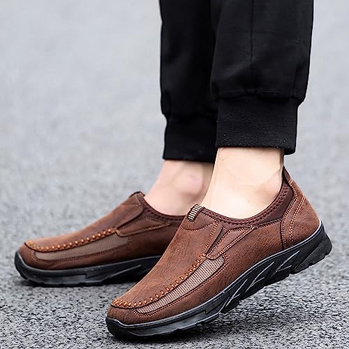 Hbeylia Men's Dress Sneakers Oxfords Business Casual Walking Shoes Fashion Round Toe Slip On Tennis Comfortable Wingtip Outdoor Versatile Walking Shoes2