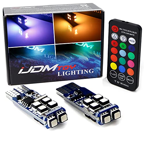 Lámparas LED RGB iJDMTOY 10-SMD W5W T10 para auto