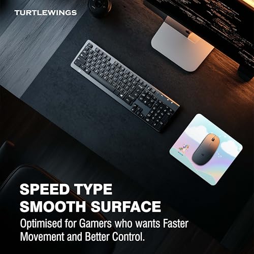 Image of TURTLEWINGS | Mousepad | Smiley - 22x18 cm, 3mm Thick | Abstract Design Non-Slip Rubber Base | Office, Study & Gaming Use | Premium Smooth Surface 11 15