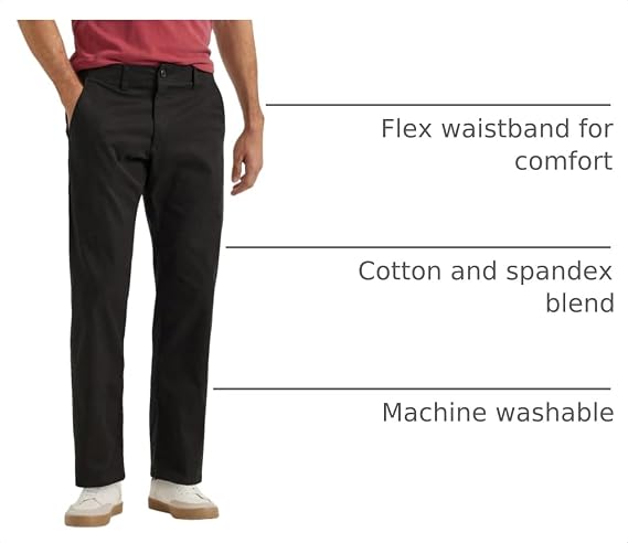 Lee Men's Extreme Motion Flat Front Regular Straight Pant