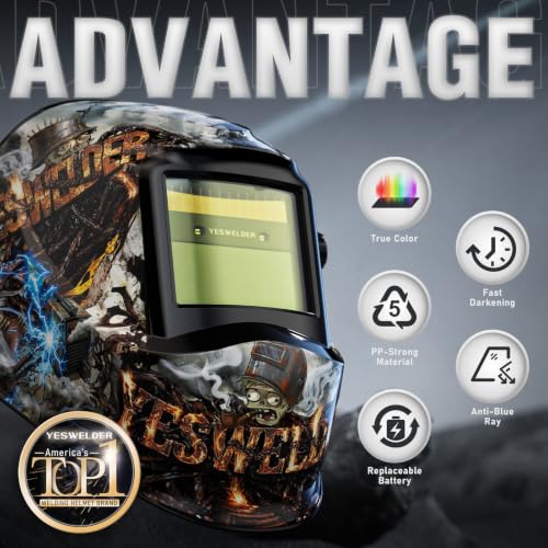 Image of YESWELDER Auto Darkening Welding Helmet 1 /1 /1 /1 True Color, LYG-L600A