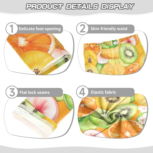 JUNZAN Cute Kiwi Fruit Orange Baby Girl Athletic Leggings Stretchy Girls Yoga Pants Fall Winter Warmer 4T3