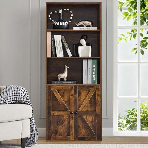 Seekverse Brown 5 Tier Bookshelf