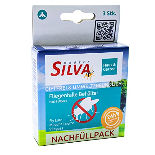 Preisvergleich Produktbild Silva Nachfüllpack Fliegenfalle / 3er-Pack Ersatzköder Fliegenfallen-Behälter / natürlicher und effektiver Wirkstoff