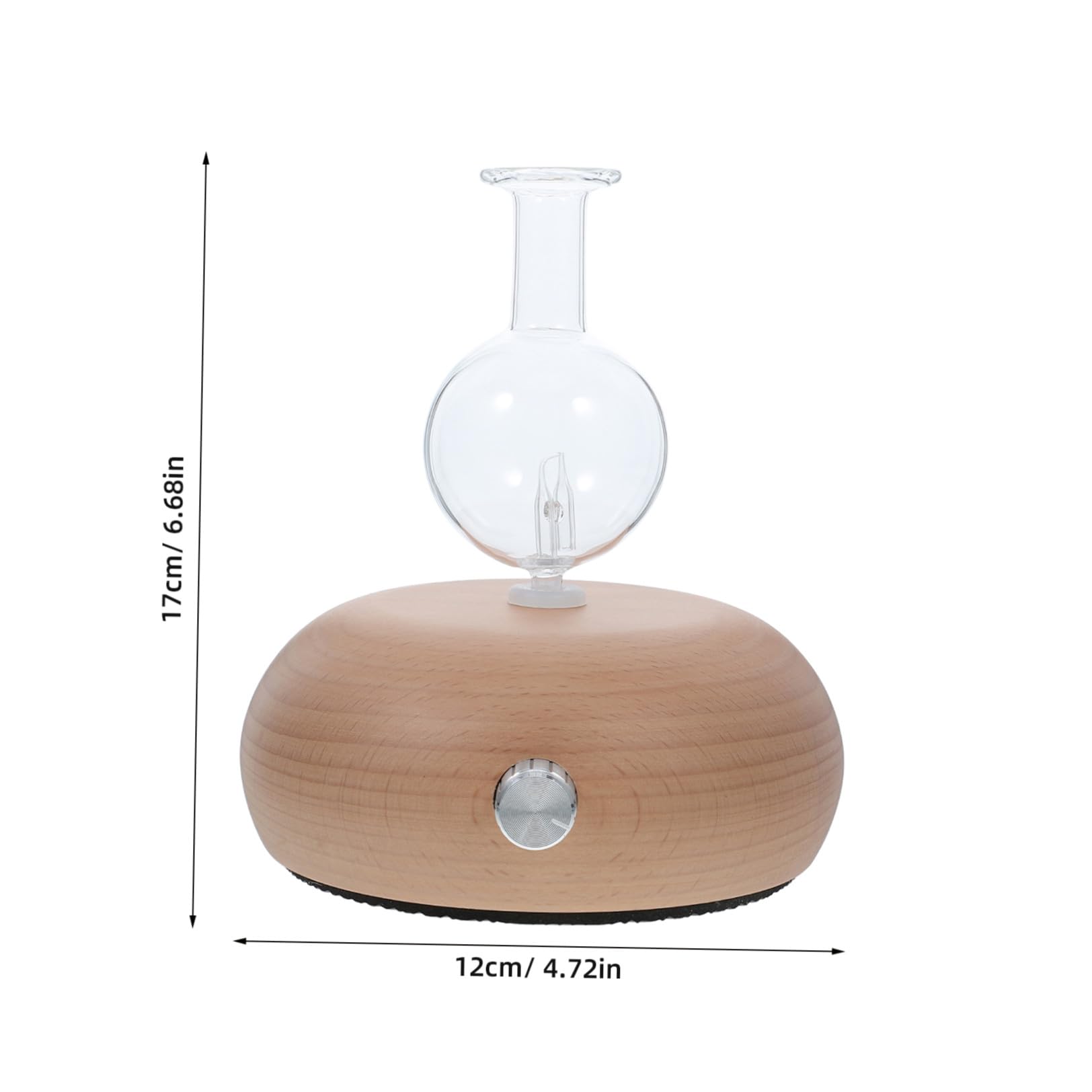 Vaguelly Difusor de Aromaterapia con Base de Madera y Botella de Vidrio, Ajustable para Mejorar Calidad de Aire en Sala y Oficina, 6w Varios Estilos