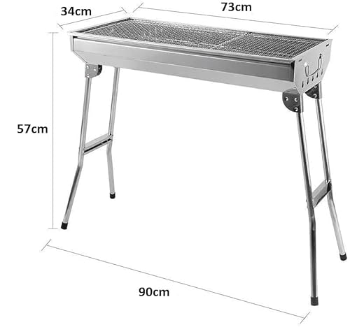 SuperGift Essential - Stainless Steel BBQ Grill with Stand Charcoal Barbecue Folding and Portable Outdoor Garden And Park Use 2 SuperGift Essential - Stainless Steel BBQ Grill with Stand Charcoal Barbecue Folding and Portable Outdoor Garden And Park Use - Image 2