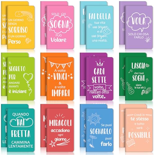 Ampia gamma di usi: pratico mini diario tascabile, souvenir perfetto per bambini, studenti, amici, studenti delle scuole elementari, colleghi, familiari in occasione di lauree, compleanni, fine anno, feste, Natale e altre occasioni, un modo speciale per esprimere incoraggiamento