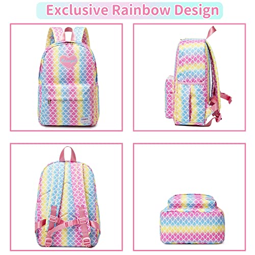 Cusangel Kids Backpack, Durable Cute Multi Compartment Toddler Preschool Elenemtary Backpack For Boys And Girls(Rainbow Mermaid) #TOP6