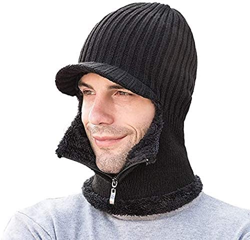 Balaclava Zipper Face Mask for Cold Weather Knitted Beanie Hat for Women Men Warm Face Cover (Pack of 01)-image-24