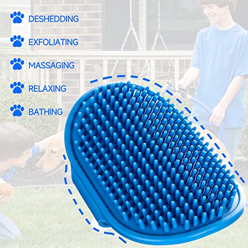 Dog Bath Brush Dog Grooming Brush, Pet Shampoo Brush Massage Rubber Comb With Adjustable Ring Handle For Short Long Haired Dogs And Cats #TOP2