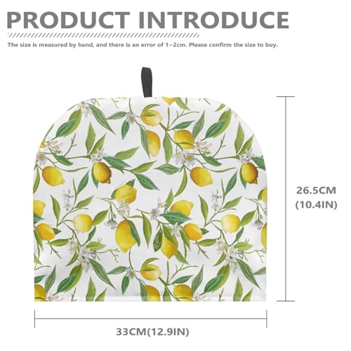 Image of Lemon Leaf Print Kitchen Teapot Cosy Insulating Tea Pot Cozies for Kitchen Accessory Home Table Decorative Breakfast Warmer Pot Cozies