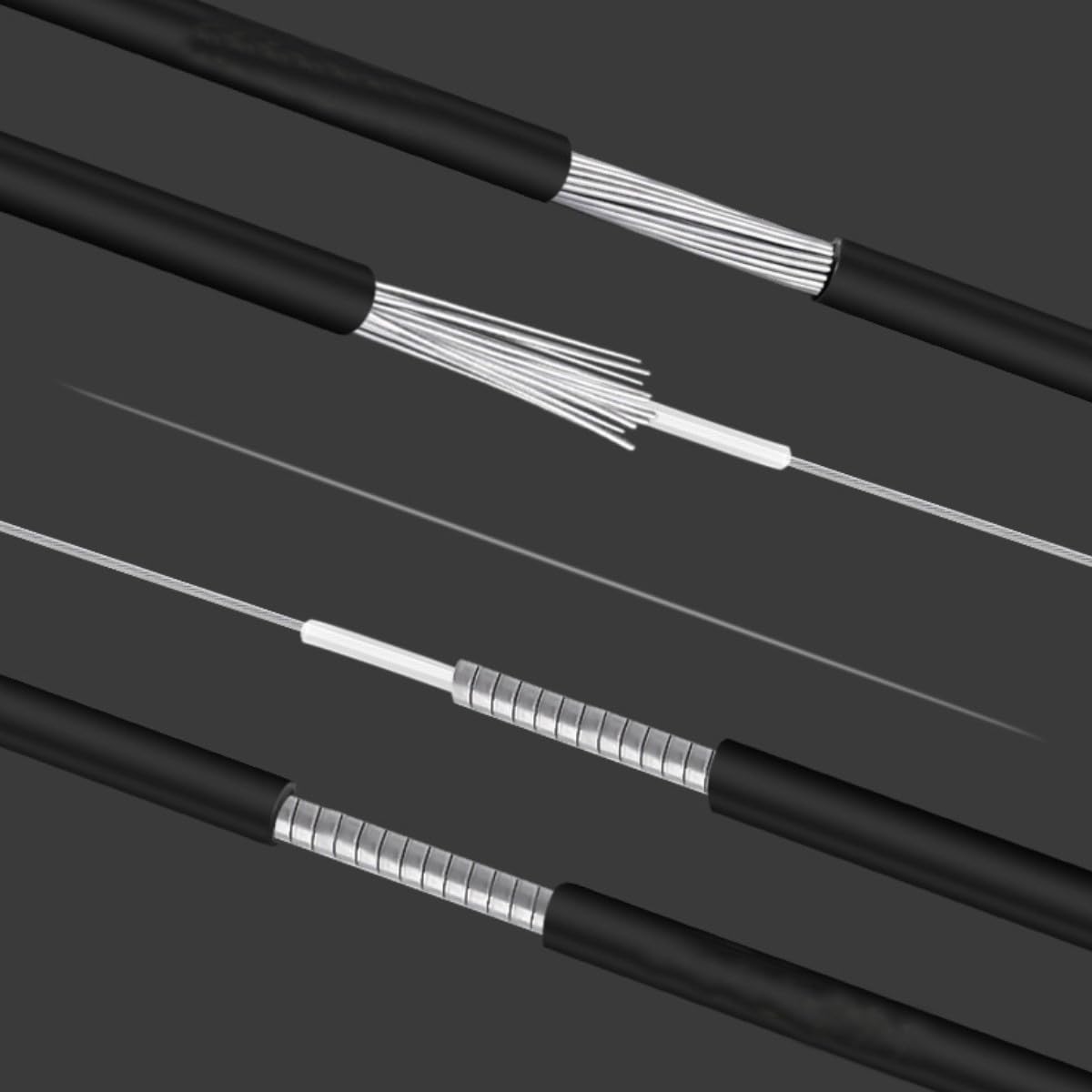 HARFINGTON Fahrrad-Brems- & Schaltkabel-Set – Universal, 5mm & 4mm Gehäuse, Edelstahlkern