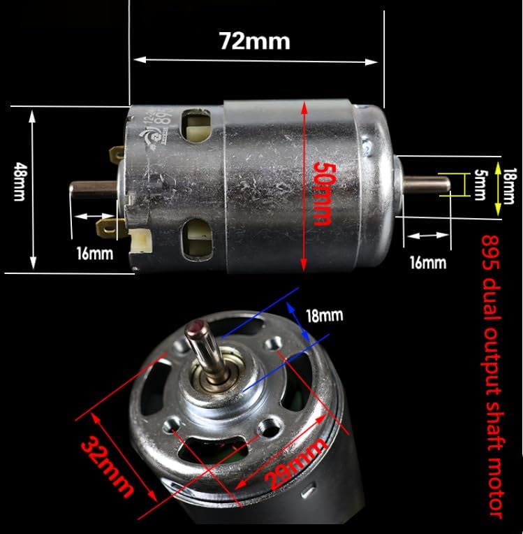 895 DC Double Ball high-Power Motor, Electric Grinder, Bench Drill, Cutting, Grinding Motor - (Speed(RPM): Option 1)