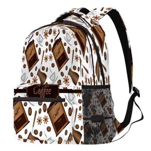 Sac à dos café sur le thème des grains grand format pour ordinateur