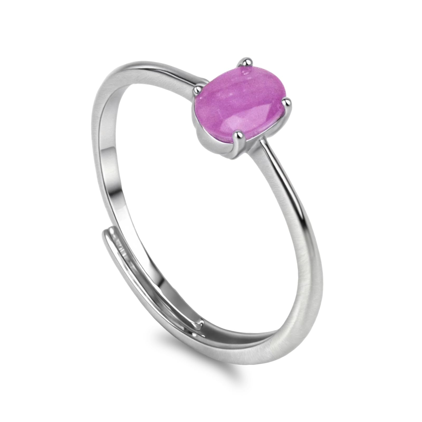 Peridot Ring, Healing Oval Shape 5 * 7MM Gemstone Peridot Rings for Women, White Gold Plated Adjustable August Birthstone Rings Anniversary Jewelry