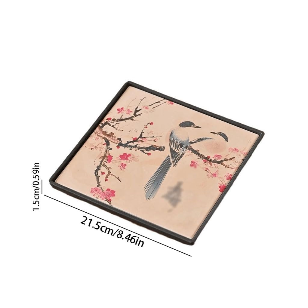 Bandeja para Servir té Bandeja de té Retro Creativa, Mesa de té de Drenaje for el hogar, Bandeja de té seco Absorbente, Bandeja de Estilo Chino, Soporte for Olla Bandeja de Mesa de Centro