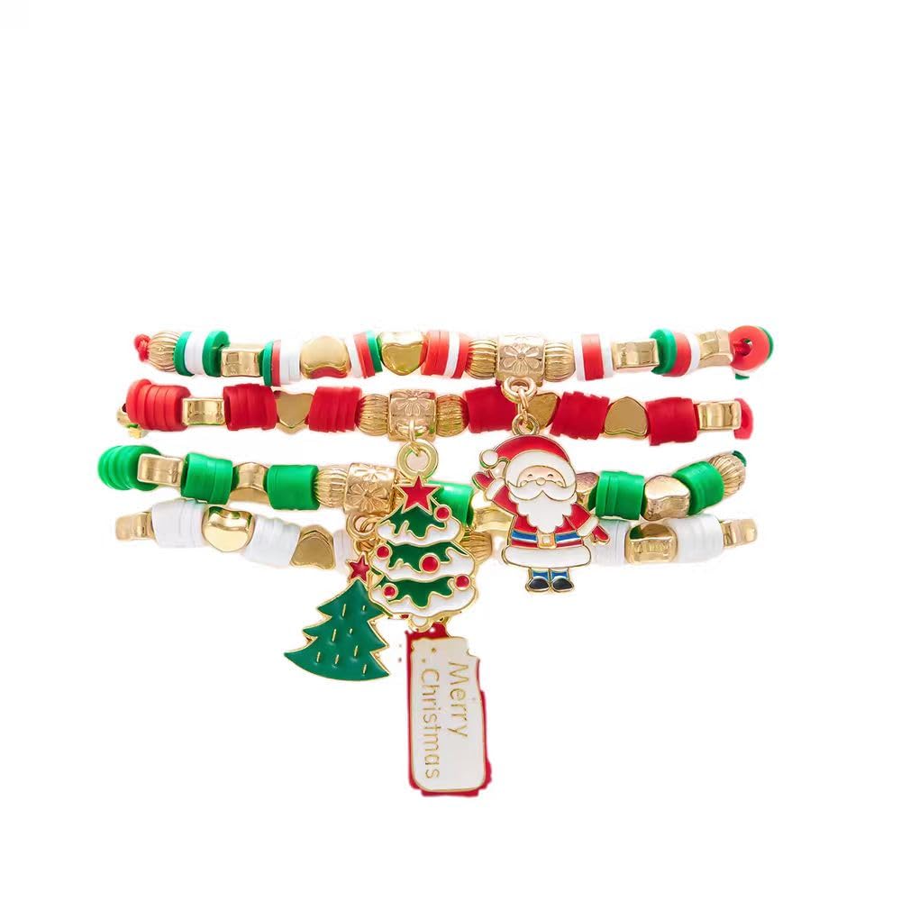 Bracelet Femme Ajustable Sapin De Noël - Alliage De Zinc Avec Pendentif Festif, Cadeau Original Pour Les Fêtes