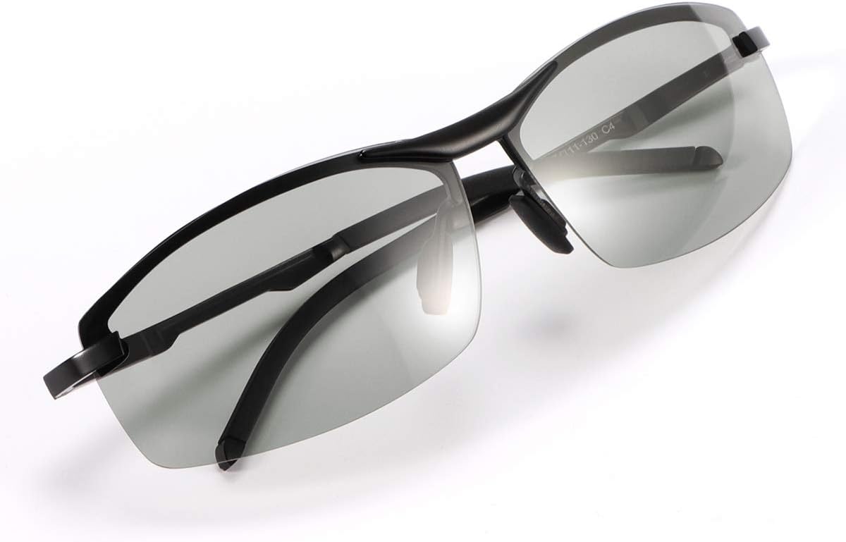 – Polarized Photochromic Outdoor Sports Safety Sunglasses for Men Women Anti Glare UV400 Protection for Day and Night Driving Cycling Golf Running Cycling Fishing Eyewear Sun Glasses