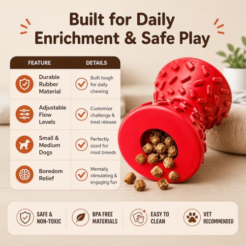 Image of Treat Dispensing Dog Toys,Interactive Puzzle Toy for Small Dogs,Slow Feeder