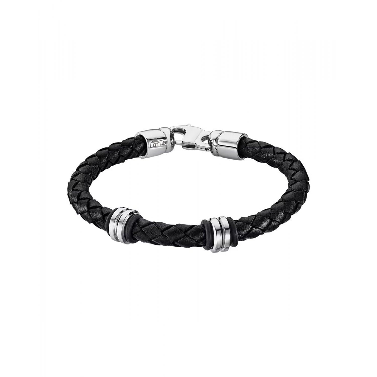 LOTUS STYLE Pulsera Hombre Acero Inoxidable 316L Brazalete de Diseño Sofisticado, Confortable y Resistente al Agua - Pulseras Hombre - Negra 220.00 mm LS2093-2/1 - Regalo de Cumpleaños, Día del Padre