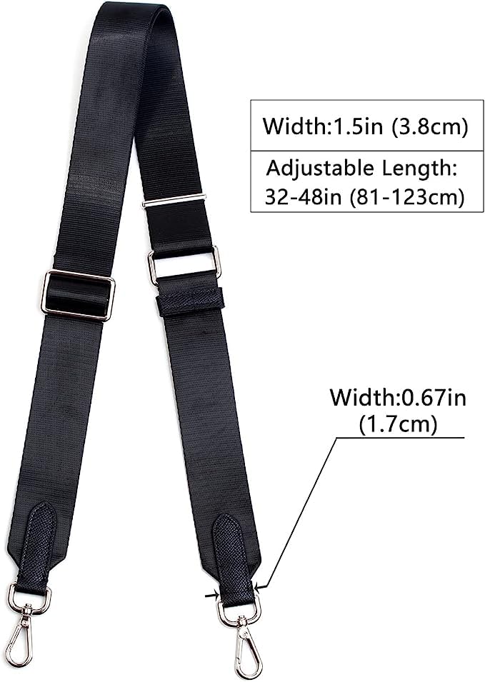 Image of Jiesinlov Black Purse Straps Replacement Crossbody Shoulder for HOBO Handbag Adjustable