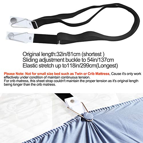Siaomo Bed Sheet Holder Straps Fasteners Clips Special For Thick Sheet Adjustable Fitted Sheets Straps Grippers Suspenders For Sofa Cover Mattress Cover (4Pcs/Set Black) #TOP2