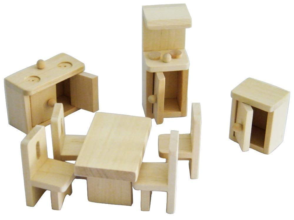 Shy Shy - Wooden Dollhouse Furniture Set with Lounge, Bathroom and Kitchen (Kitchen) 1