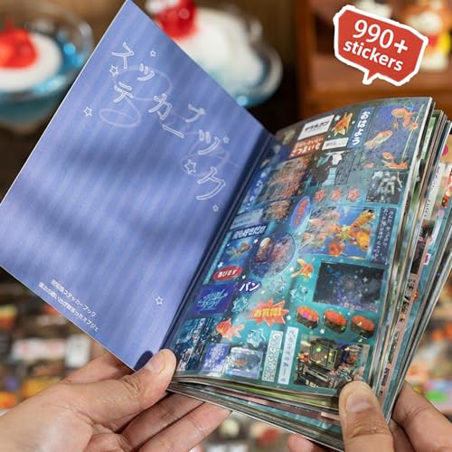 Image of Japanese Sticker Book,990Pcs Heisei Retro Stickers Manga Style Japanese Kawaii Stickers Journaling Scrapbooking for Adults