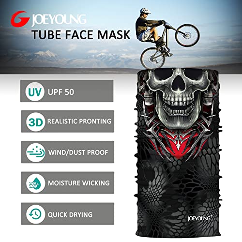 Image of JOEYOUNG Skull Face Mask UV Sun Dust Neck Gaiter Bandana Headwear Motorcycle