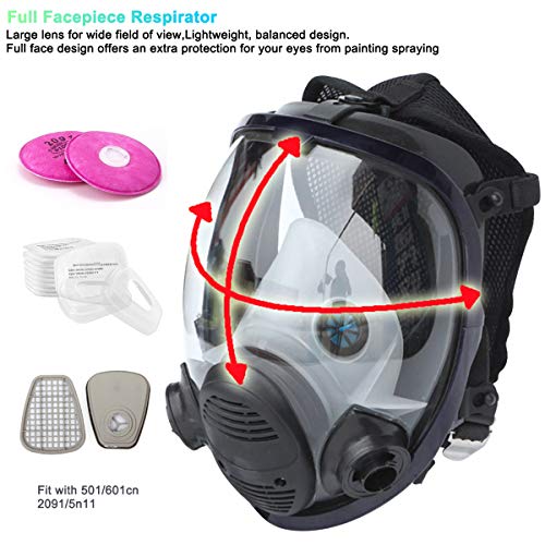 Reusable Full Face Cover 17 in 1, JOEAIS Full Face Respirator, Paint Face Cover for Painting, Machine Polishing, Woodworking, Welding, Decoration Work, and Other Work Protection