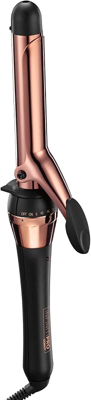 Rizador INFINITIPRO Rose Gold Titanium de 1 pulgada, barril de 1 pulgada produce rizos clásicos, para usar en cabello corto, mediano y largo