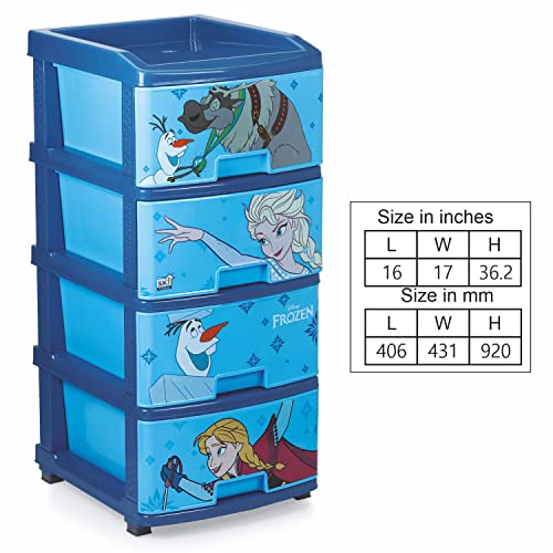 Image of SKI Homeware Vintage Chest of Drawers For Kids (Frozen) | Spacious, sturdy & easy to move on wheels