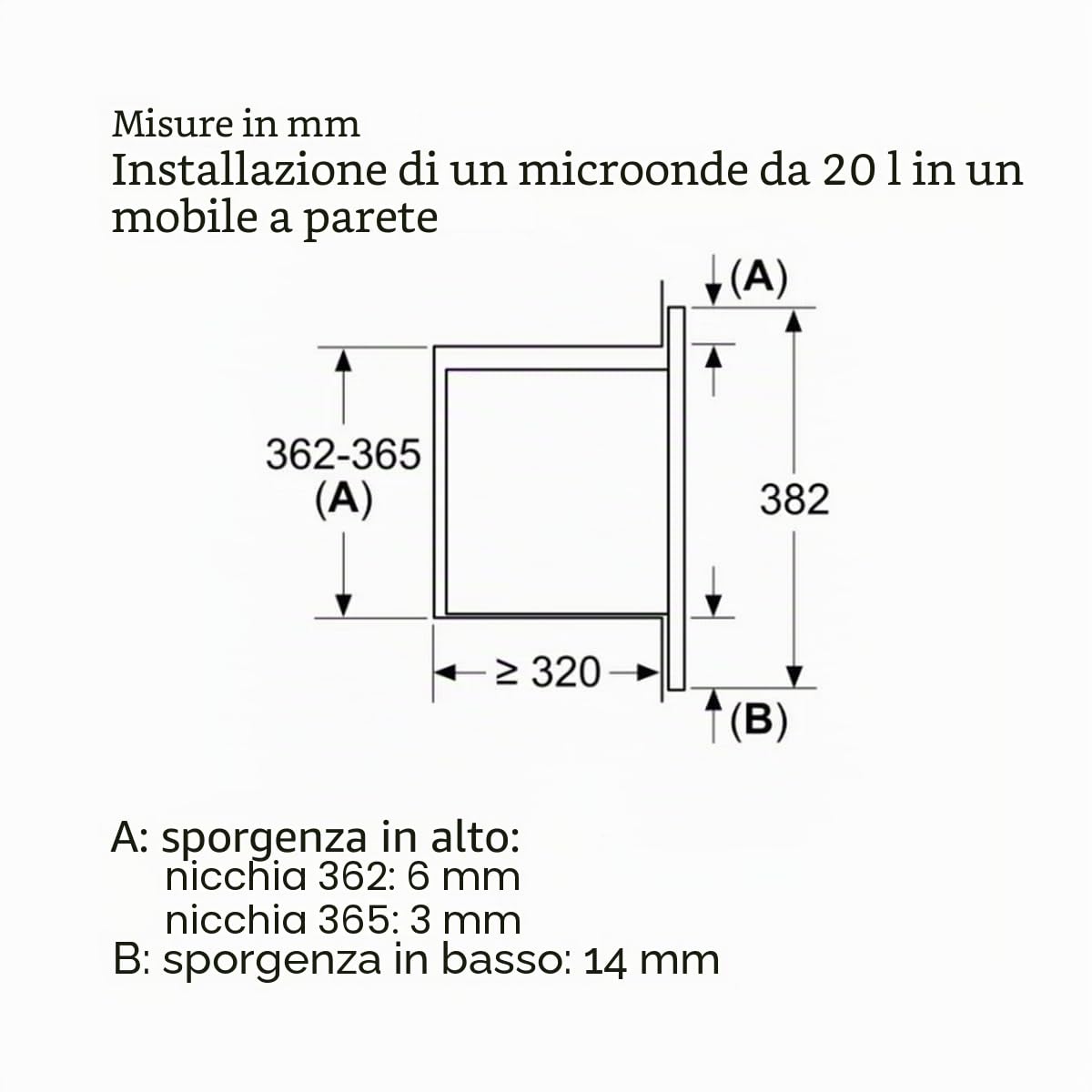 Bosch BFL523MB3F, Serie 2, Microonde, Incassabile, Nero