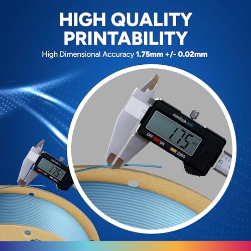 Image of OVERTURE PLA Plus (PLA+) Filament 1.75mm, Stronger & More Durable, Professional Toughness 3D Printer Filament 1kg (2.2lbs), High Precision + /- 0.02mm, Tangle-Free (Gray Blue)