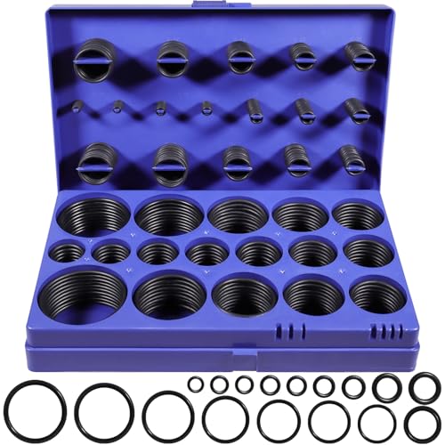 Image of XBVV 407 Pcs Universal SAE O Ring Assortment Kit,32 Inch Sizes Standard Nitrile Rubber O'ring Set for Automotive Hydraulic Faucet Professional Plumbing Pressure Washer Air or Gas Sealing Repair