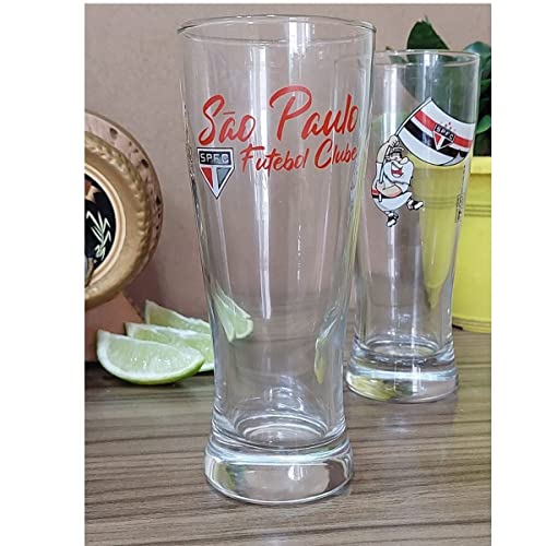 Kit 2 copo vidro Tulipa cerveja 300ml São Paulo presente